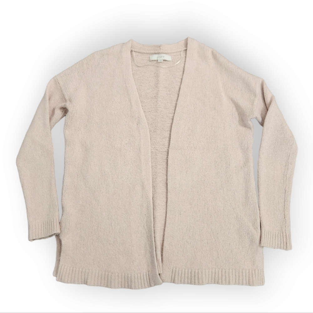 Loft Pastel Pink Knit Open Front Cardigan Small